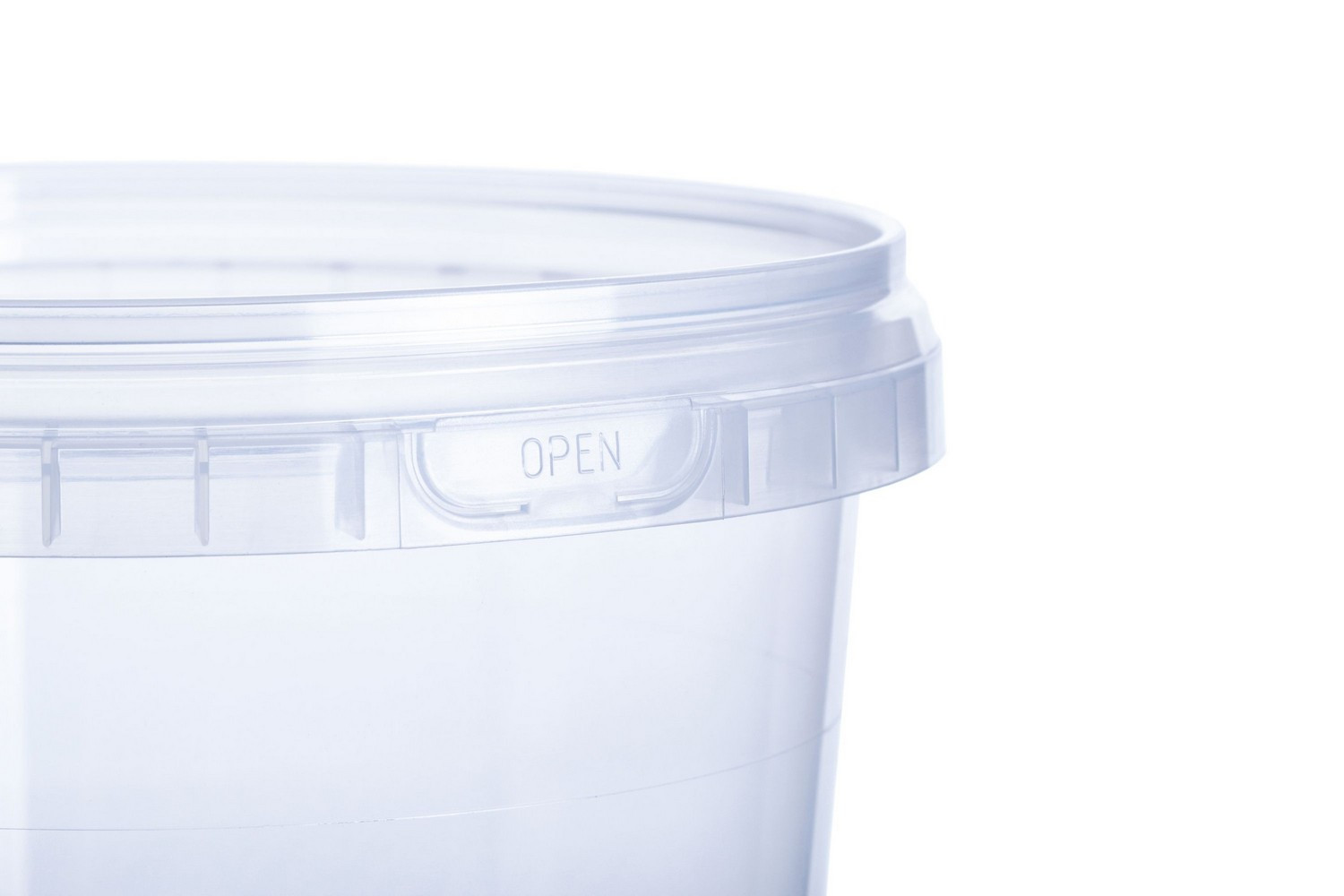 Vitalplast round plastic buckets with lids and handles 1 liter for takeaway food