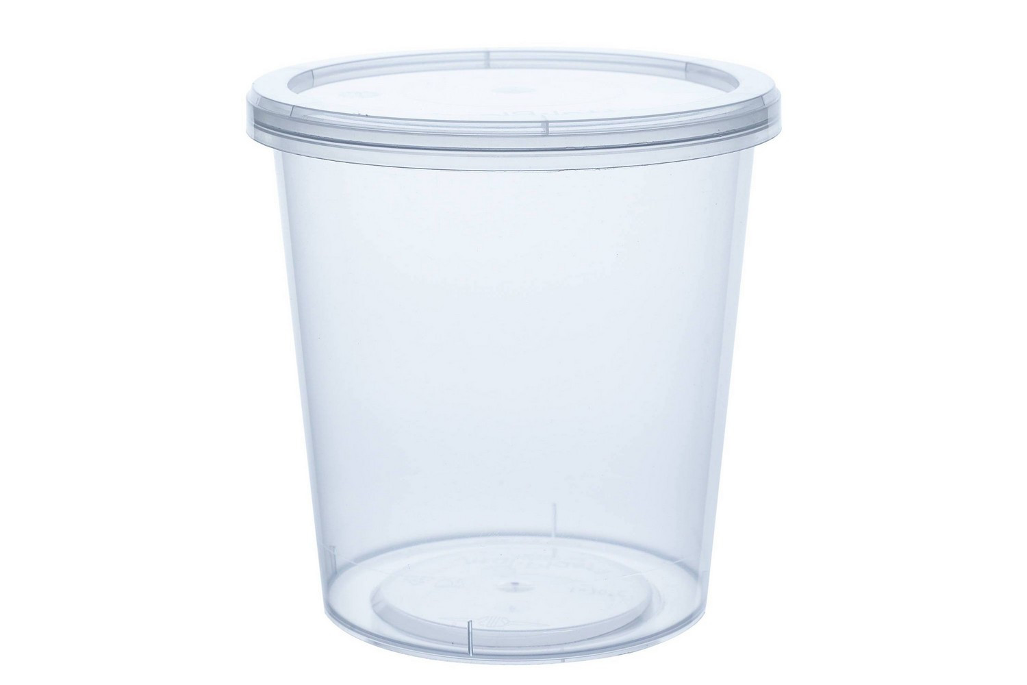 Round plastic sealable containers with lid for dairy industry 400 ml capacity