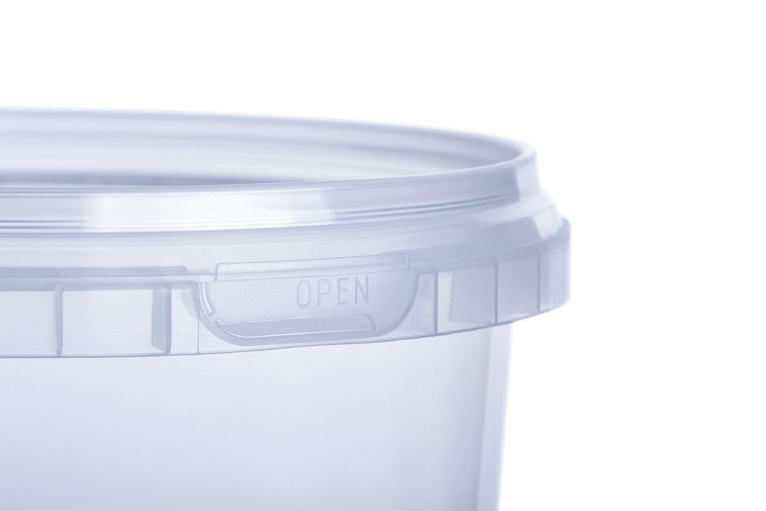 Plastic round 0,5 liter buckets with lids and handles for food non-food products