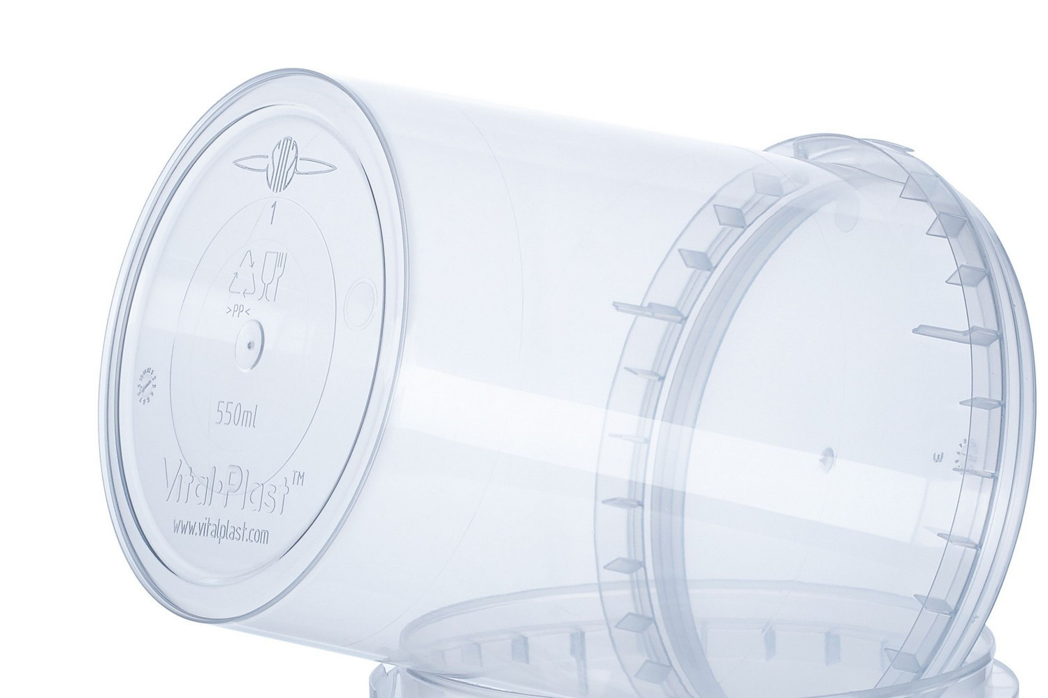 Vitalplast liquid tight round container tamper evidence lid 0,550 Liters disposable soup