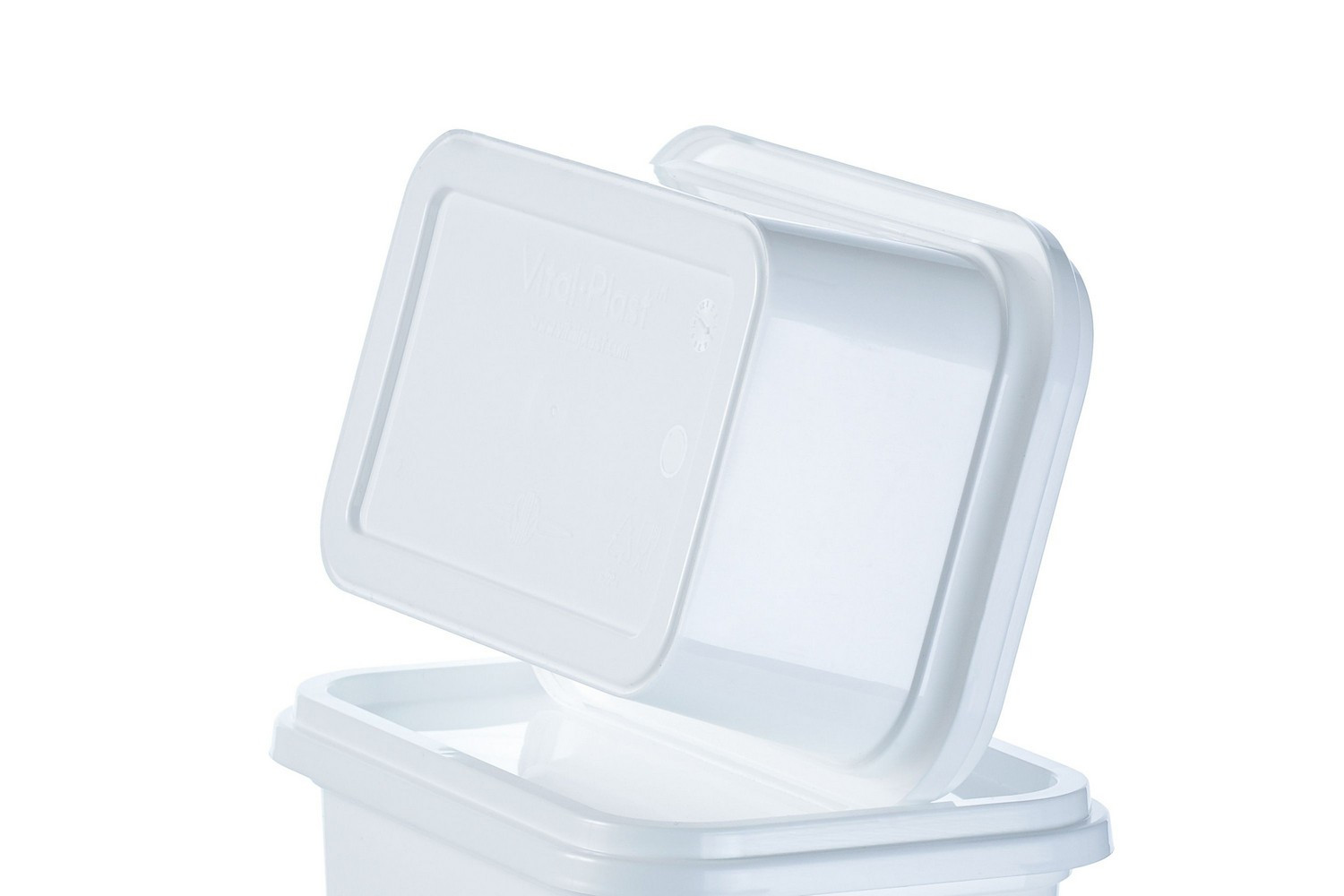 Plastic colored white sealable container rectangular 0,35 L high quality with lids